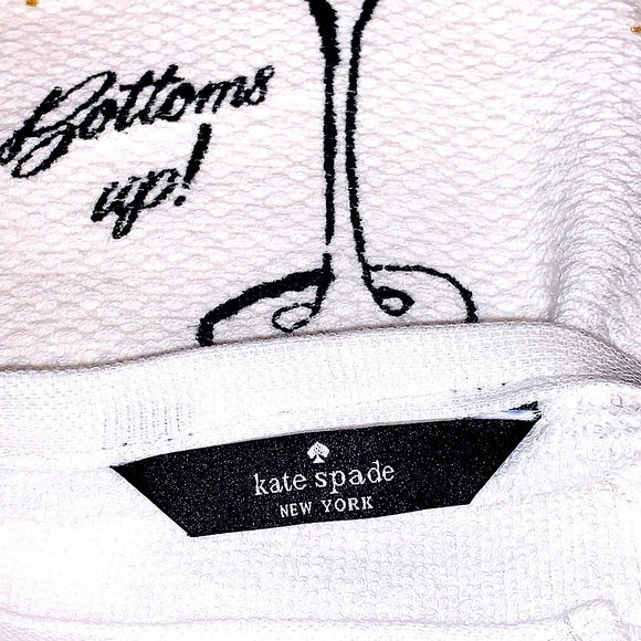 KATE SPADE NEW YORKK KITCHEN TOWELS RAISE A GLASS SET OF 2 NEW COTTON - Picture 6 of 7